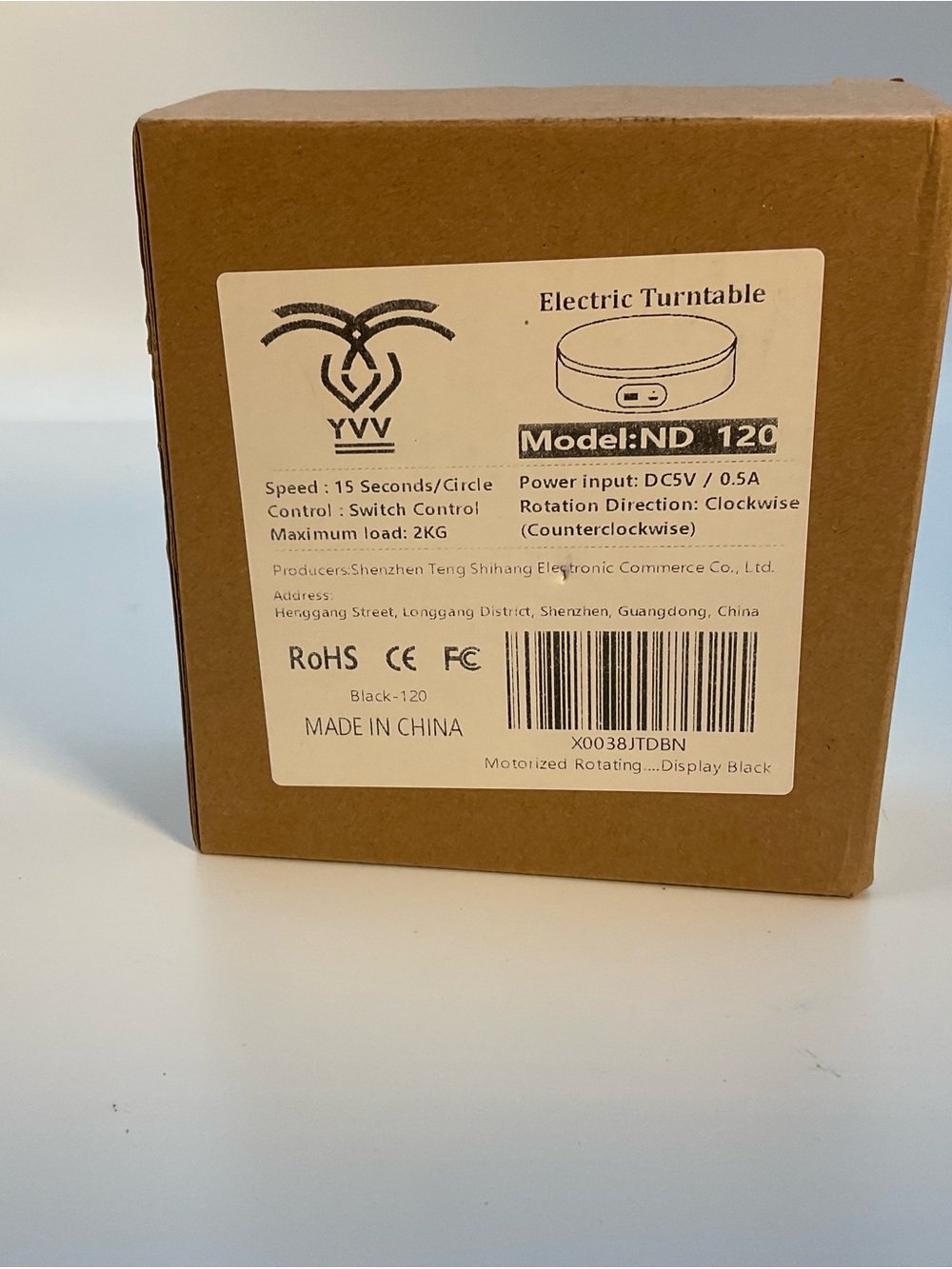 YVV Electric Turntable Model ND 120 - Brown Box